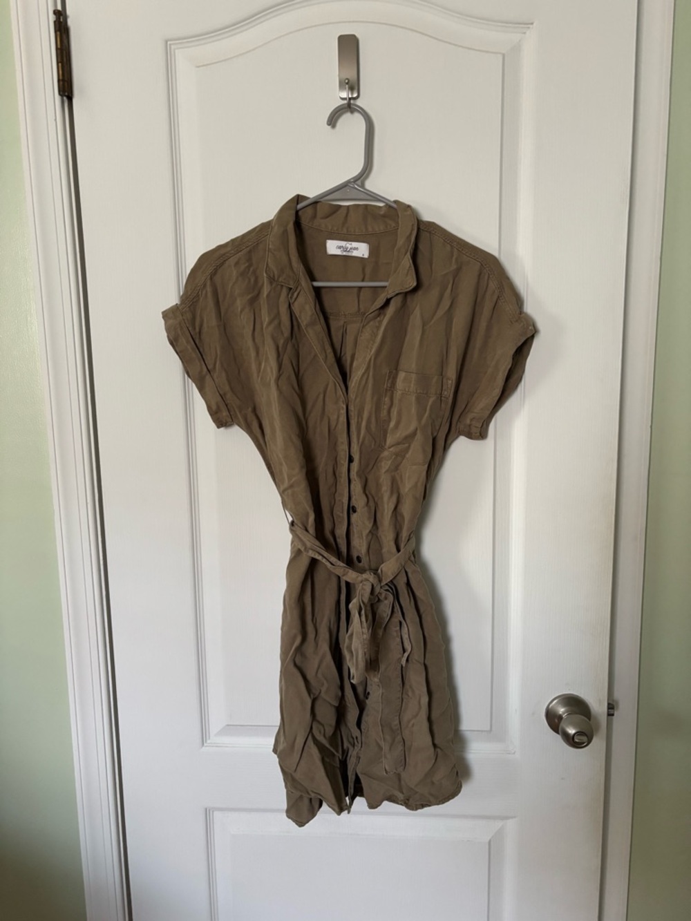 Carly Jean Los Angeles Shirt Dress in Olive
